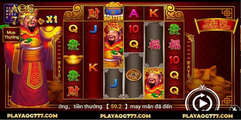 Giao diện của game Thần tài 777 trên sảnh slot TP